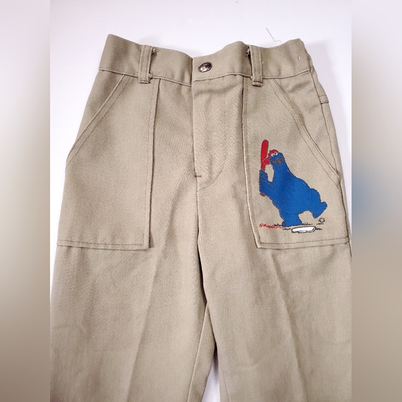 Vintage Sesame Street JC Penney Boys Khaki Pants Cookie Monster Baseball size 5 - Picture 3 of 12